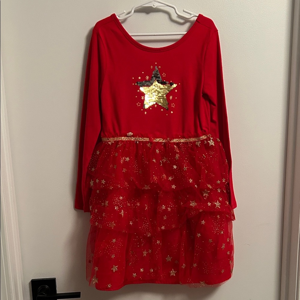 Cat & Jack Red Dress with Gold Accents